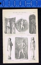 SCULPTURE:  Persepolitan, Etruscan, Posidonian coin, Egyptian - 1880  Print