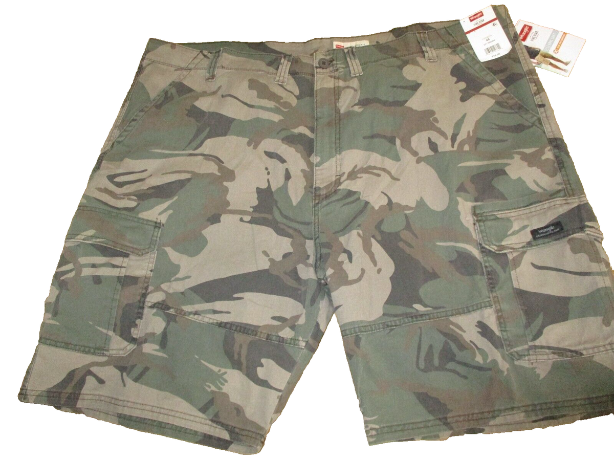 Wrangler Five Star Cargo Pocket Camo Stretch Relaxed Cotton Shorts