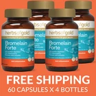 Herbs of Gold Bromelain Forte 60 Capsules - 4 PACK - $26.47 each