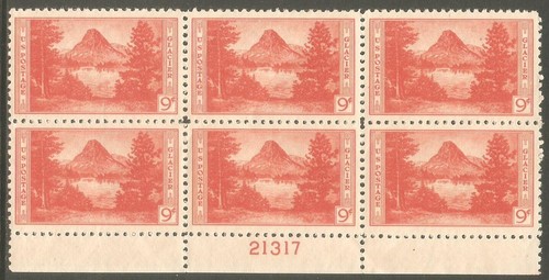 US USA Sc# 748 MNH FVF PL# BLOCK Mt Rockwell Medicine Lake Glacier Park Montana