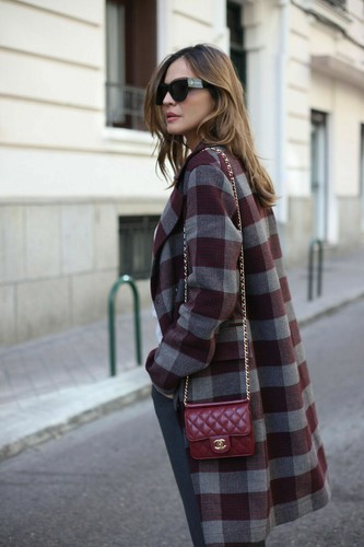 ZARA Studio Cappotto IN Lana a Quadri Lana Lungo Cappotto Taglia M - L  3057/081 | eBay