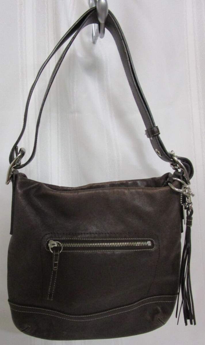 Crossbody Bag Coach Vinyl Bag Coach Brown Suede Mini Handbag