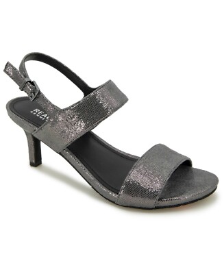 Kenneth Cole Women's Dee Two Band Faux Leather Slingback Sandals, Gray Size 8M