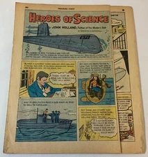 1959 three page cartoon story ~ JOHN HOLLAND father of the modern submarine