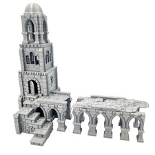 Ruined Tower Gelände für Wargame LOTR AOS WFB Landschaft 3D-gedruckte Fantasy Requisiten