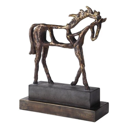 Uttermost Titan Farmhouse Polyresin Horse Sculpture in Antique Bronze - Picture 2 of 7