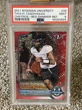 Taulia Tagovailoa Bowman U Red Shimmer /10  SSP 1st Bowman PSA 9 