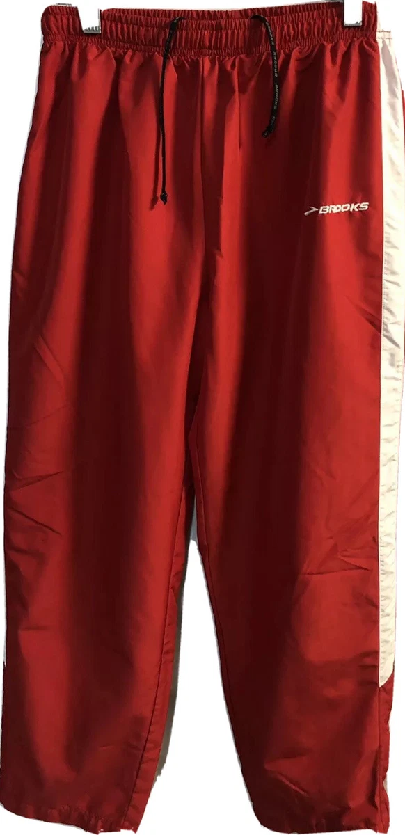 BROOKS Running Men's Podium Warm-Up Pants Size Small Red White Track Retro  EUC | eBay
