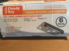 [6 Pack] Cloudy Bay 7Inch 5W Hardscape Lighting Paver Light,Swivel Retaining Low