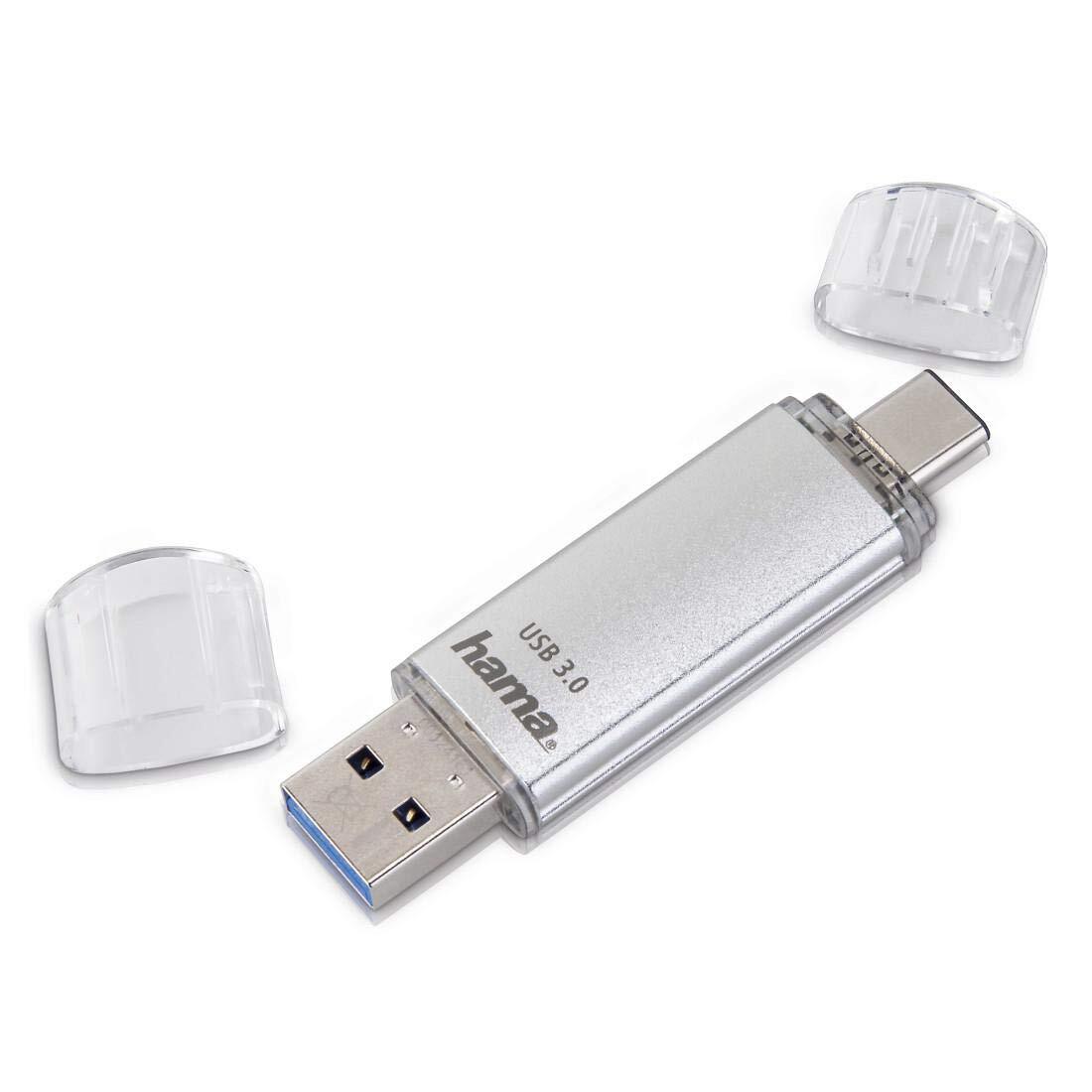 Hama USB Flash Drive with USB 3.0 & USB 3.1 Type-C silver Silver 128 GB, 0018107