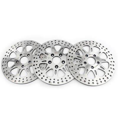 3Pcs 11.5'' Front Rear Brake Rotors For Harley XLH 883 1200 Sportster 1985-1986