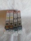 4 New Sealed Genuine Canon 221 Black & 221 Yellow Inks Cli-221