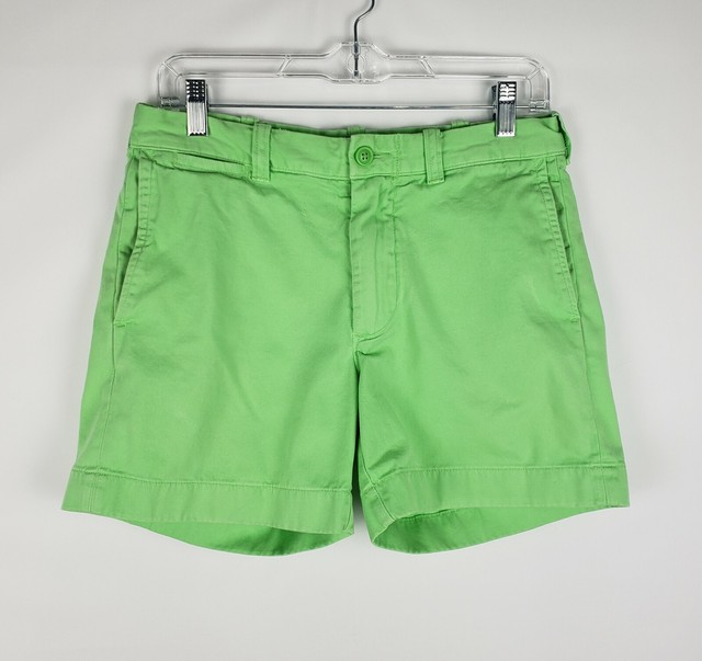 J. Crew Stanton Women's Dye Solid Lime Green Shorts Pockets Size 29