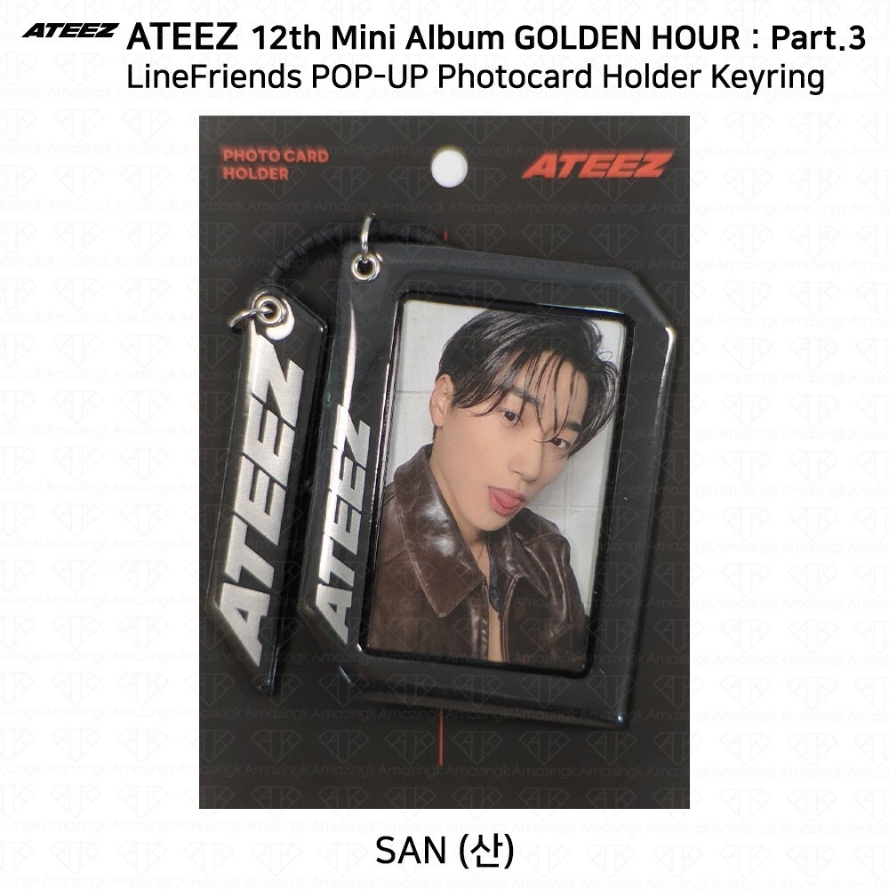サン ATEEZ MINIRECORD 特典 キーホルダー トレカ ATEEZ 12th Mini Golden Hour Part.3 Line Friends POP-UP