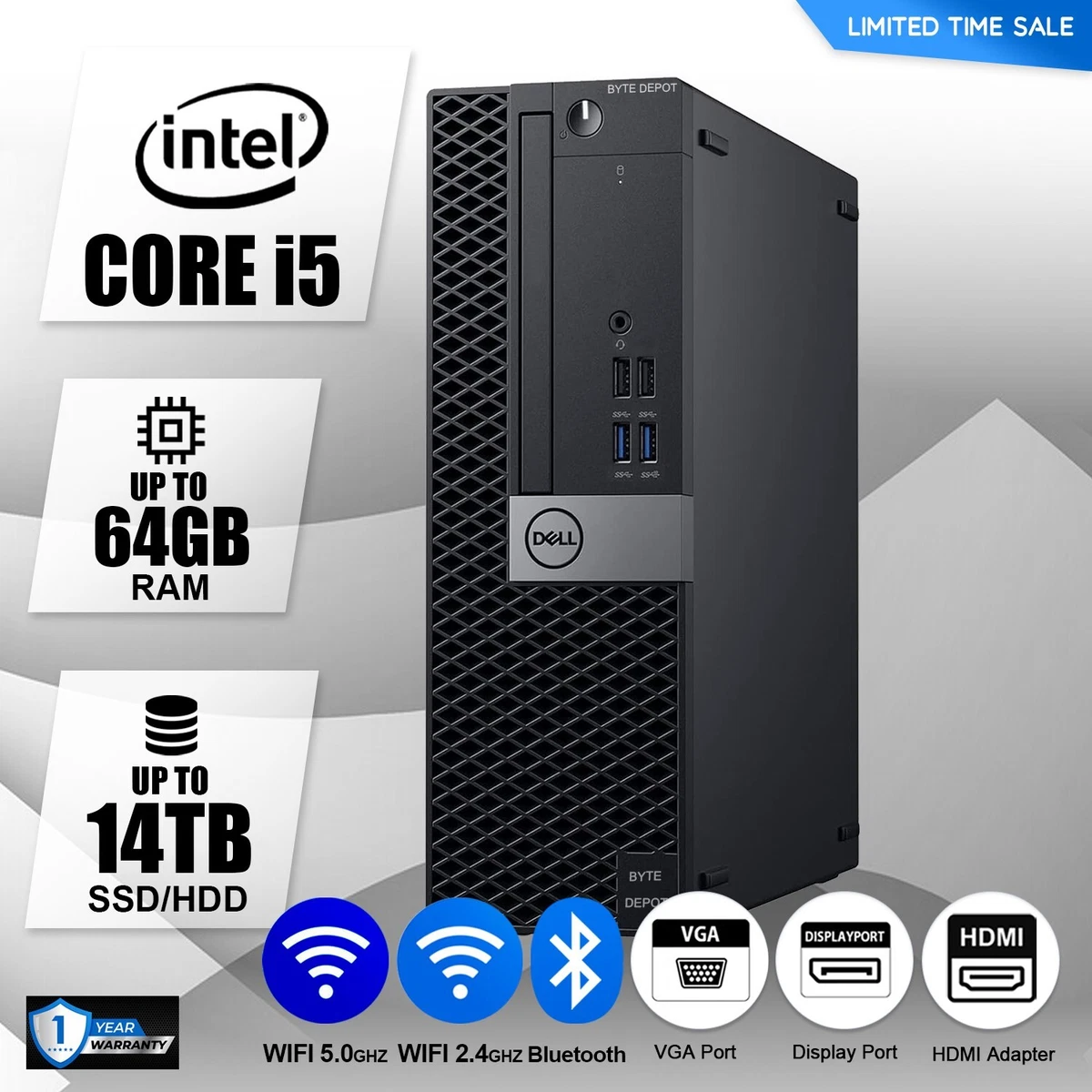 Dell Intel Core i5 6th Gen. 8 GB RAM PC Desktops & All-In-One