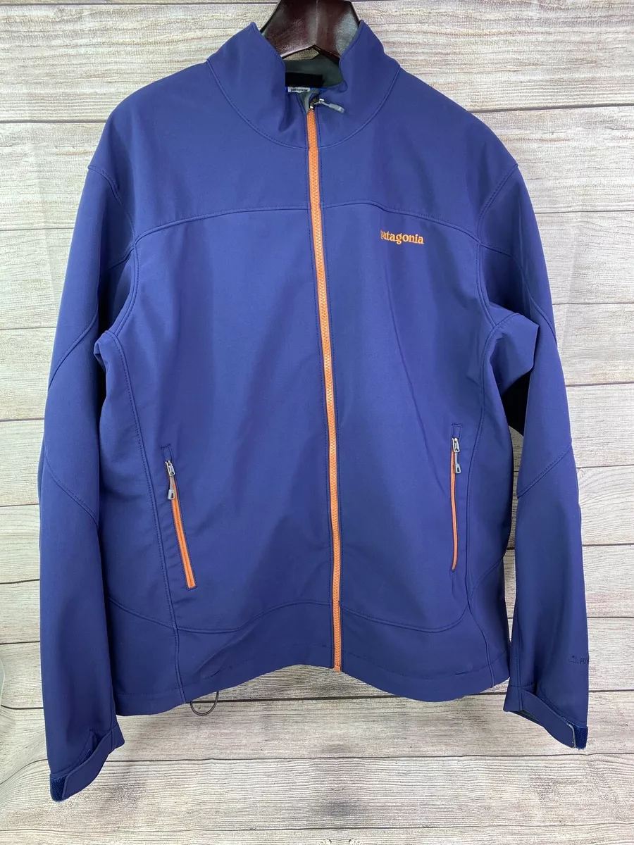 Patagonia XL Men's Adze Softshell Jacket Blue Orange Full Zip Stretch  Polartec