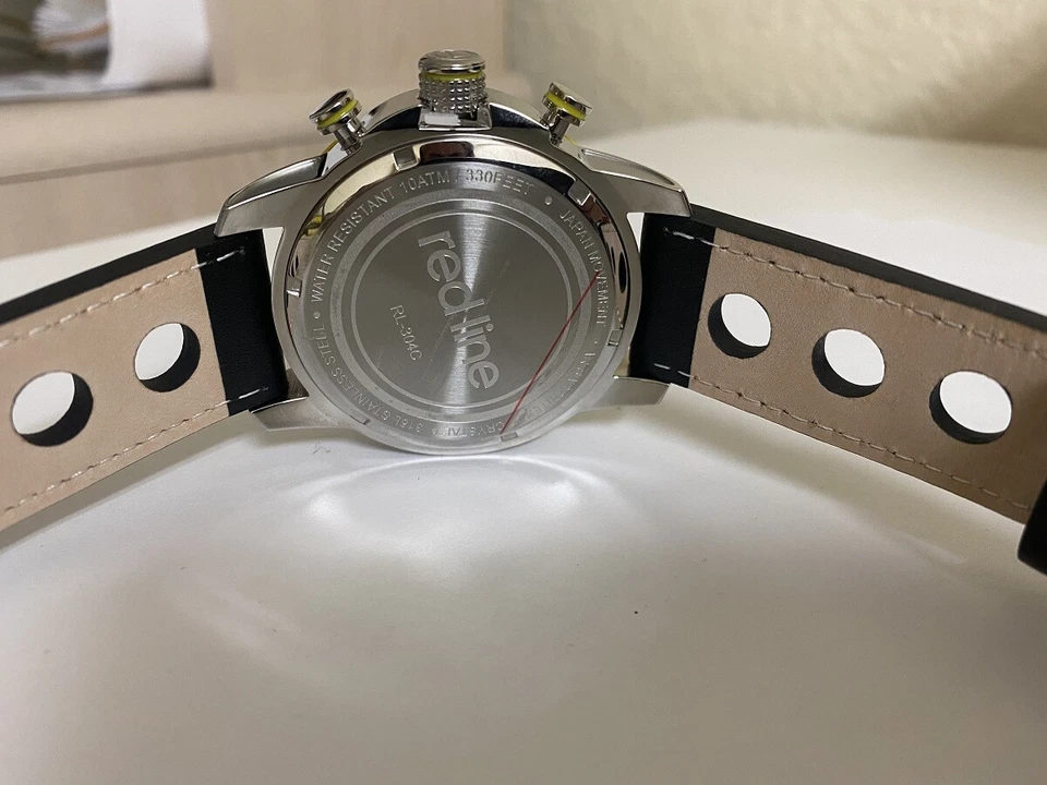 Relógio de quartzo masculino Red Line Speed Rush 50 mm pulseira de couro genuíno 304c-02S-YA - Imagem 3 de 4