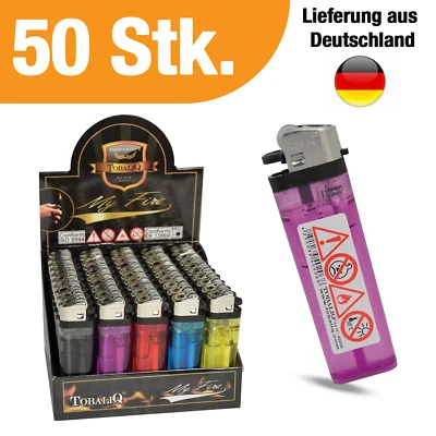 ANKERY 50 Stück Einwegfeuerzeuge Reibradfeuerzeuge Feuerzeug im Verkaufsdisplay 50x