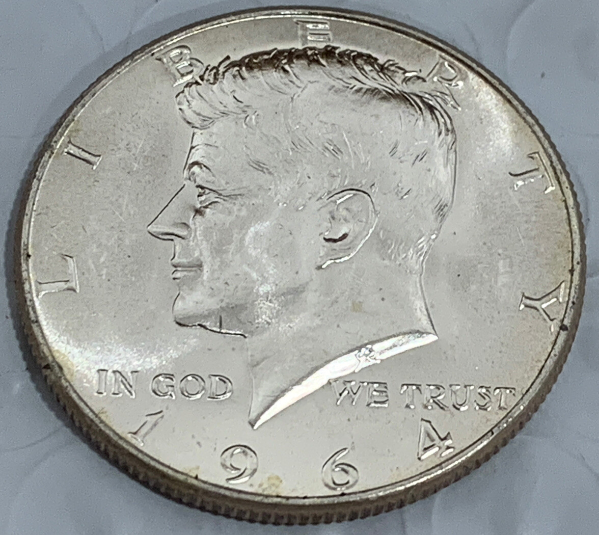 1964 US. Silver John F. Kennedy Half Dollar / BU From Original