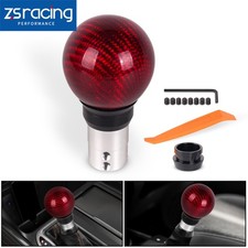 Carbon Fiber Automatic At Mt Car Gear Shift Knob Shifter Push Button Press Style