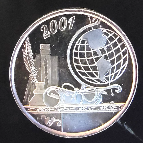 2001 Graduation Gift Congrats Engravable Rare Bullion-0.999 Silver 1 Oz Art Coin