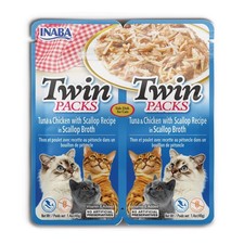 Inaba Cat Twin Packs Tuna Chicken Scallop Broth, 6 Pack - 80g