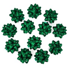 4.5 inch Green Linear Glitter Gift Bow Self Adhesive Bow for Holiday, Everyda...