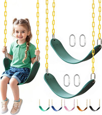 2 Pack Heavy Duty Swing Seats with 66" Rust-Resistant Chains, Swing Set Accessor