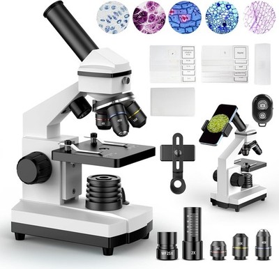 Compound Microscope 100X-2000X High Power Adults Students School Lab Home Dual