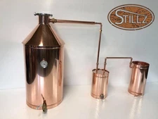 25 Gallon Copper Still with 4" Cap Logic Cap Thumper and Worm