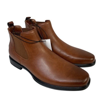 New Perry Ellis Portfolio Mens 11 Brown Chelsea Ankle Boot Square Toe Shoes