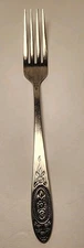 Vintage Mid Century Modern Fork Rose Floral Pattern Made in Japan Stainless 