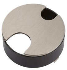 Desk Grommet Desk Hole Covers Flush Mount 2.5 Inch Width Brushed Nickel/Black