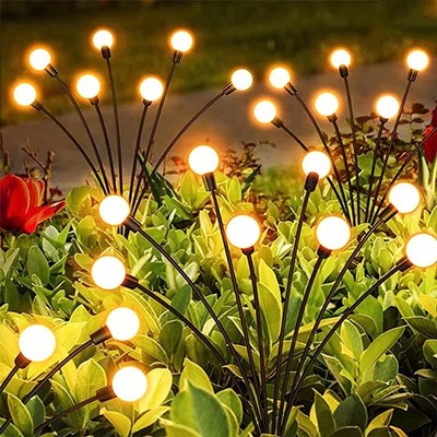 4x Solarlampen 8 LED Firefly Gartenleuchte Solarleuchte Beleuchteung Erdspieß