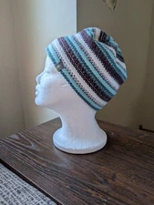 Smartwool Purple Gray Teal Cream Wool Blend Adult Knit Beanie Winter Hat