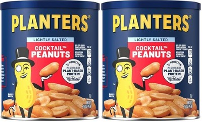 Shareable Lightly Salted Dry Roasted Peanuts - 32 Oz Total in 2 Convenient Jars