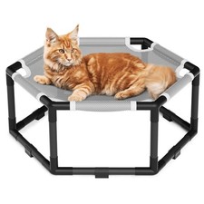 Elevated Cat Hammock Bed, Hexagon Raised Cat Swing Bed for Indoor and Outdoor...