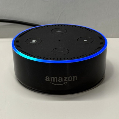 Amazon Echo Dot Smart Speaker Black Plastic Round Alexa Compatible