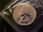 1959 PROOF WASHINGTON SILVER QUARTER IN CELLO