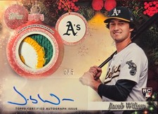 2025 Topps Holiday Jacob Wilson 2/5 Auto Relic Rookie RC Patch Athletics MLB A's