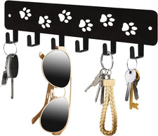 Key Hooks Key Holder Decorative Dog Leash Holder for Wall, 6 Hooks 9.75 2.73 Inc