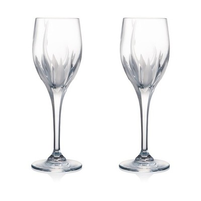 Rogaska Crystal Flame Red Wine Glass Set of 2 Premium Crystal Glasses