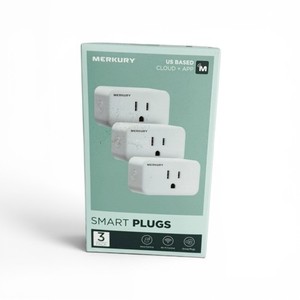 Merkury Innovations Smart WiFi Plug 3 Pack 15A 1800W Outlets Alexa Google White
