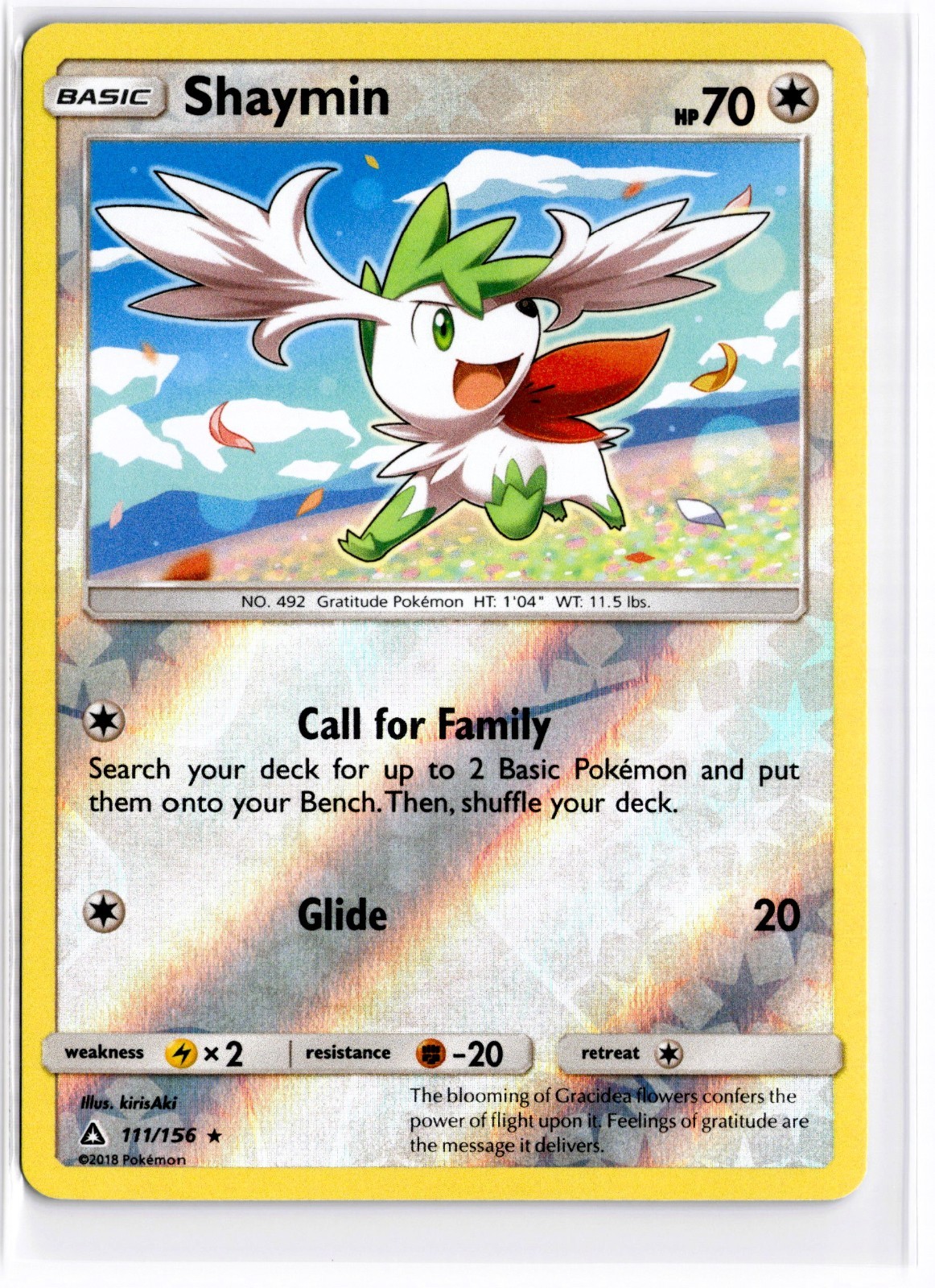 2018 TCG Pokémon #111 Shaymin 111/156 Reverse Holo Ultra Prism
