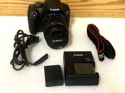Canon EOS Rebel T7 DSLR Camera 24.1MP w/ 18-55mm Lens, 2 Battery & Charger - USA