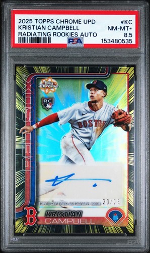 Kristian Campbell #RRA-KC 2025 Topps Chrome Update Radiating Rookies Autograph card