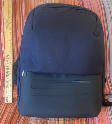 Samsonite Stacked Biz Commuter Laptop Navy Backpack Carry On Excellent