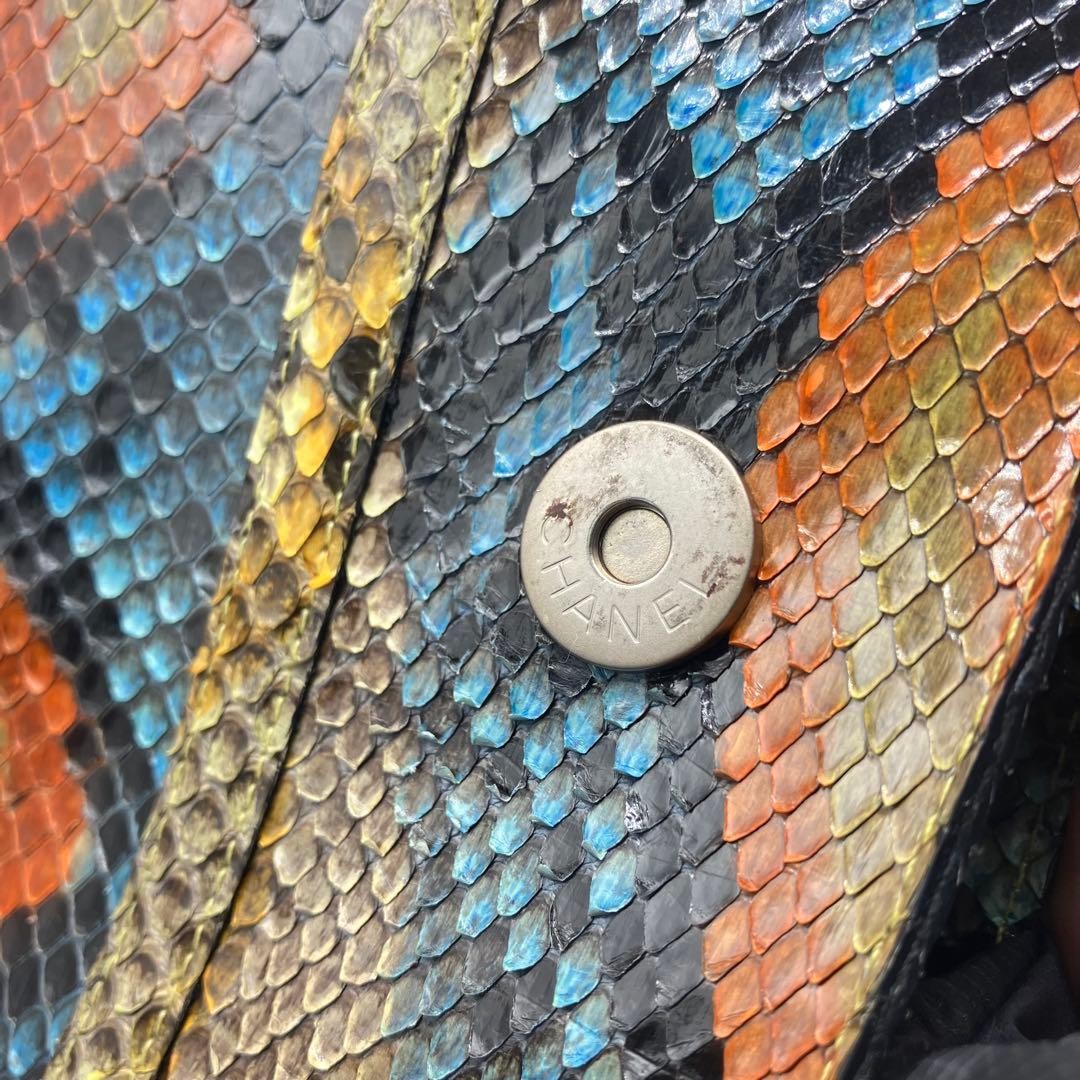 CHANEL Multicolor Python Leather Shoulder Bag Vin… - image 17