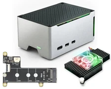 ElectroCookie Raspberry Pi 5 Case, Aluminum Compact Case with M.2 NVMe SSD PC...