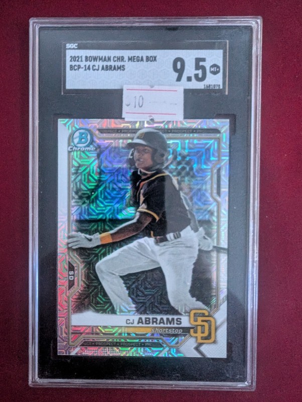 SGC 9.5 2021 Bowman - Chrome Prospects C.J. Abrams #BCP-14 Mojo Refractor (RC)